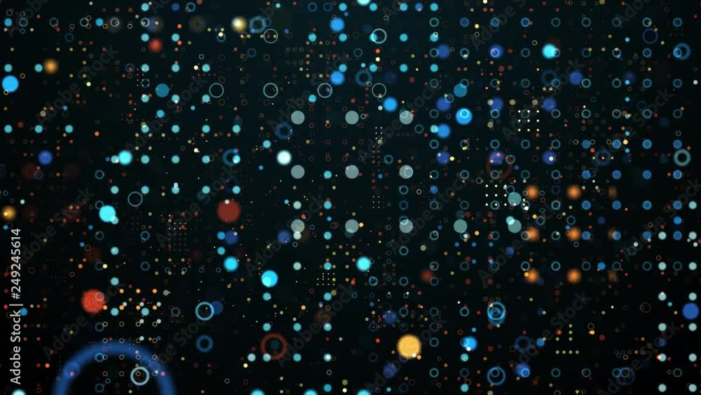 Poster 3d render abstract background with dots pattern. complex composition with dots of random size. loopa