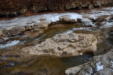 beautiful winter mountain water landscape