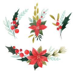 Watercolor floral set