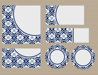 Invitation Card Collection, Chinese Porcelain Vintage Style