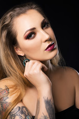 Fototapeta premium portrait of beautiful girl with makeup
