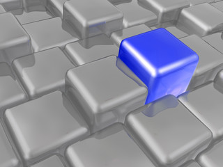 Blue and grey cubes