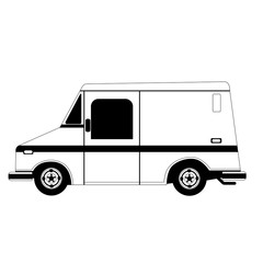 mail car, vector illustration, lining draw, profile
