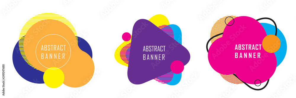 Fototapete set of abstract geometric shape banner, abstract modern graphic element