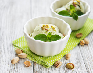 pistachio ice cream and mint