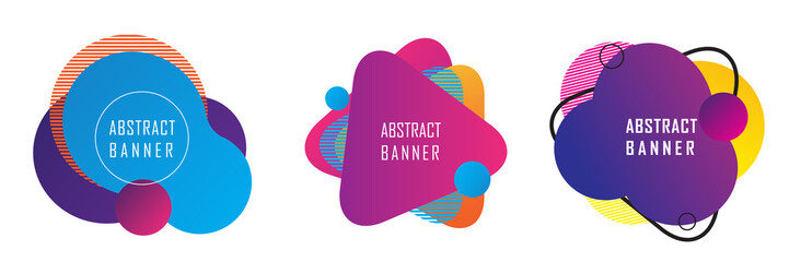 set of abstract geometric shape banner, abstract modern graphic element