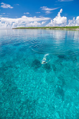 青く透明な南国の海