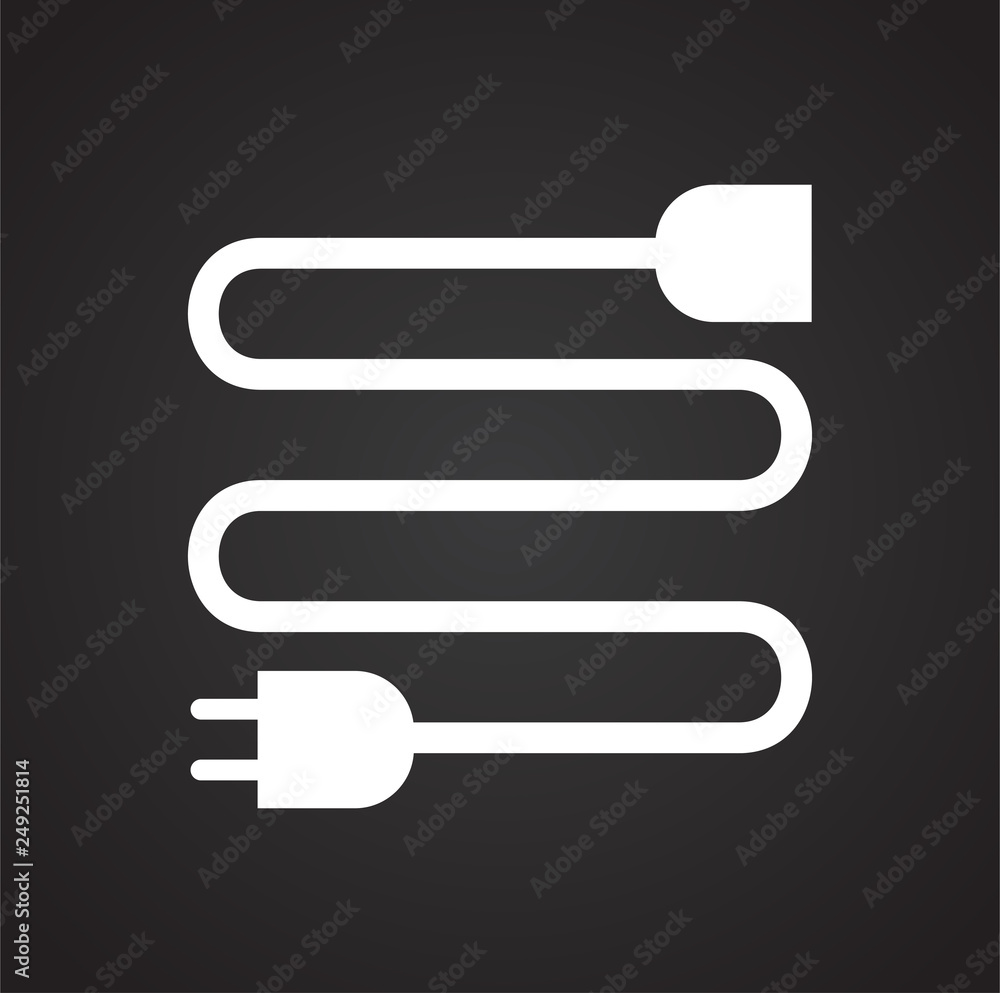 Poster electric ware icon on black background for graphic and web design, modern simple vector sign. intern