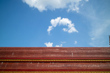 Temple roof on beautiful cloud sky