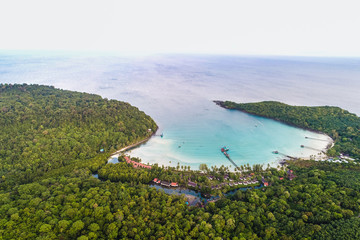 Aerial view of tropical green forest