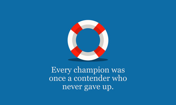 Every champion was once a contender who never gave up Motivational Swimming Quote