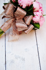Pink peony flower bouquet 