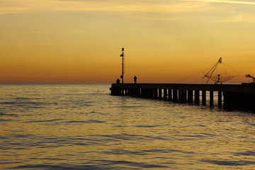 Obraz premium sunset on the bridge