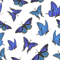 Deurstickers Vlinders Naadloos patroon met vlinders
