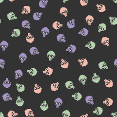 Seamless pattern with little toys. Kawaii style. Vector