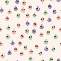 Seamless pattern with little toys. Kawaii style. Vector
