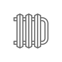 Central heating battery, radiator line icon.