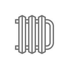 Central heating battery, radiator line icon.