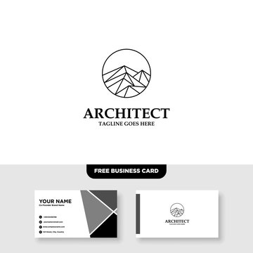 Architecture Company, construction, architect, vector logo template - Vector, Free Business Card