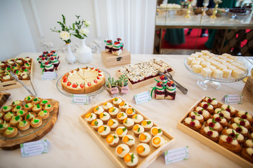 Delicious candy bar in restaurant