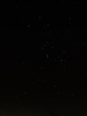Panorama of the sky with Orione and a beautiful starry night.
