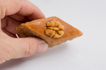 Paxlava or Pakhlava isolated national Azerbaijan Novruz pastry