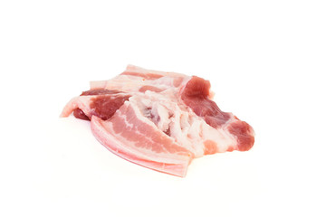 Obraz premium Pig Slide white background.Beef pork belly.With clipping paths.