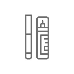 Corrector, concealer, eyeliner, marker line icon.