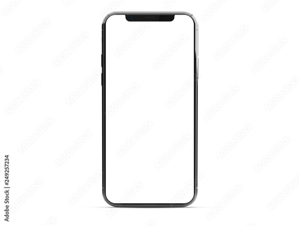Aufkleber modern smartphone mockup isolated on white 3d rendering