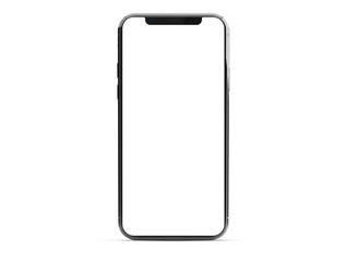 Modern smartphone mockup isolated on white 3d rendering