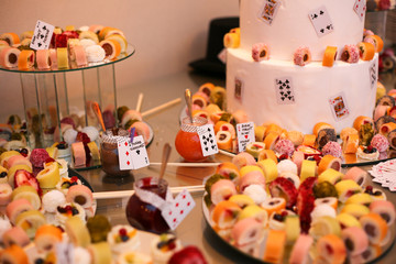 Delicious sushi fruit bar