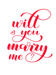Will you marry me lettering. Vector illustration