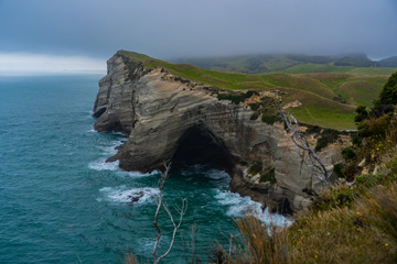Able Tasman national park New Zealand, Tasman District South Island New Zealand, a spectacular rugged coastline at Cape Farewell in New Zealand.