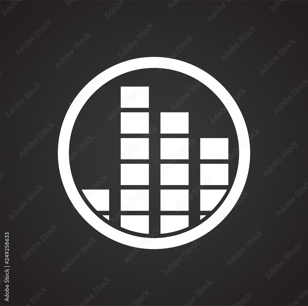 Poster equalizer icons on black background for graphic and web design, modern simple vector sign. internet 