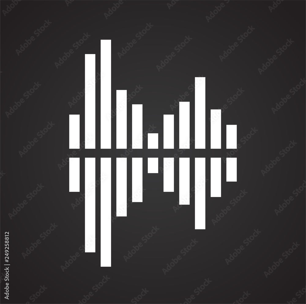 Poster equalizer icons on black background for graphic and web design, modern simple vector sign. internet 