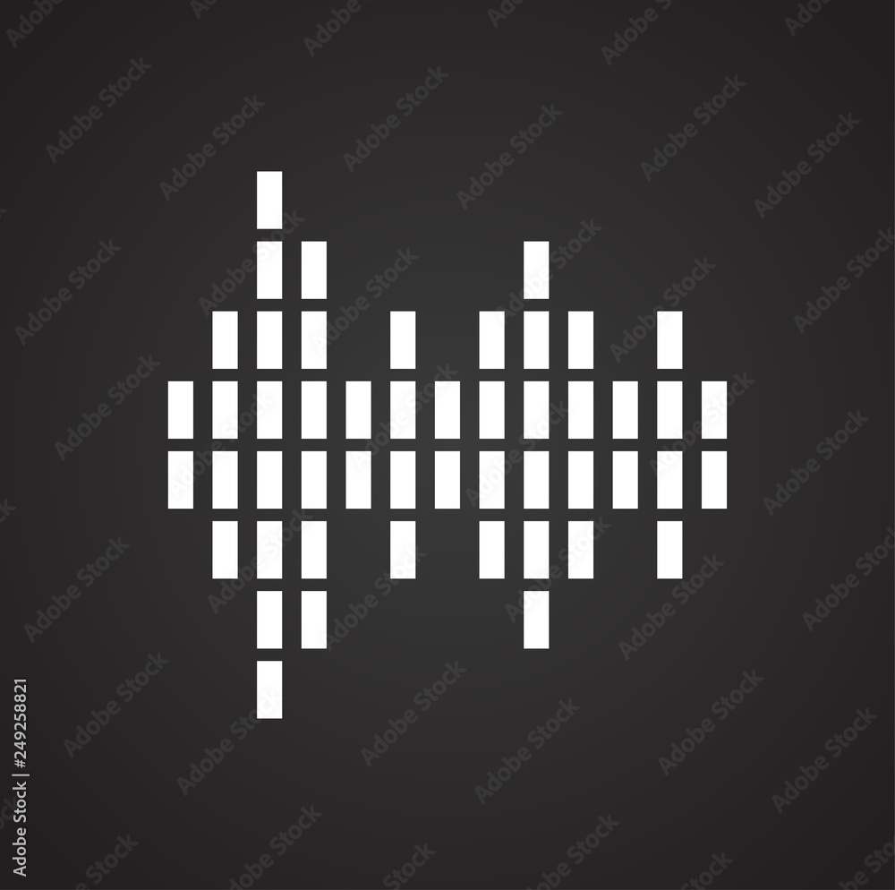 Poster equalizer icons on black background for graphic and web design, modern simple vector sign. internet 