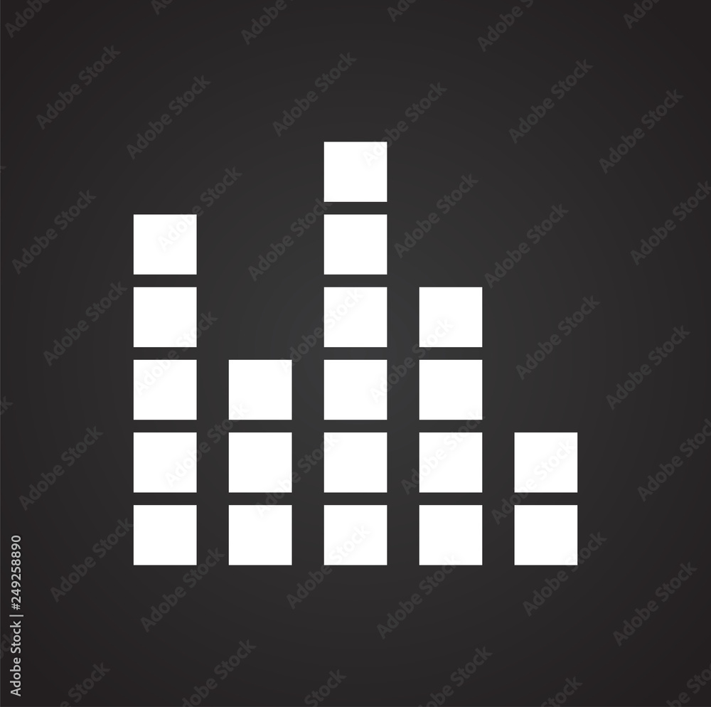 Poster equalizer icons on black background for graphic and web design, modern simple vector sign. internet 