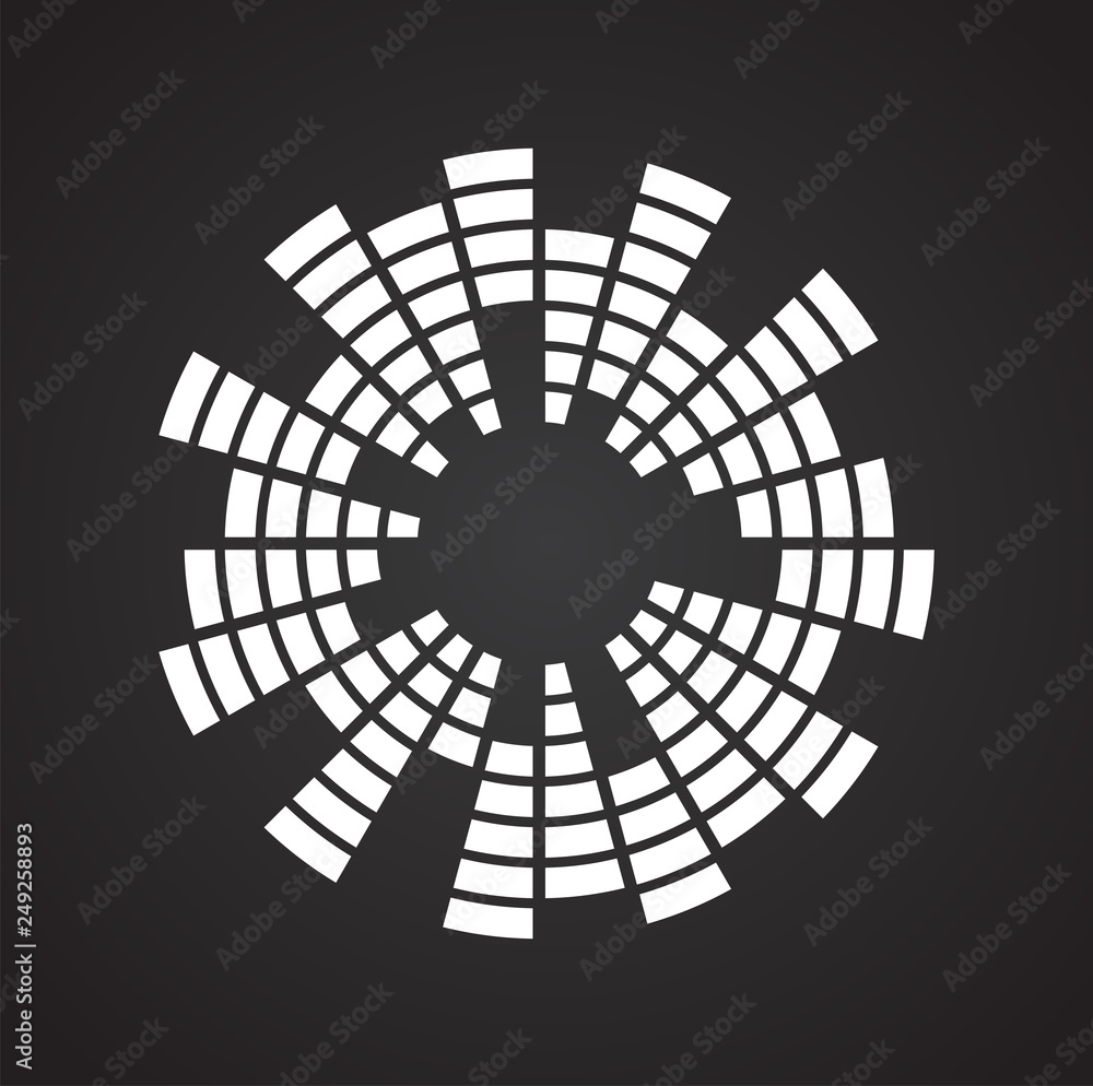 Poster equalizer icons on black background for graphic and web design, modern simple vector sign. internet 