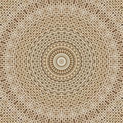 pattern symmetry textile kaleidoscope background. burlap.