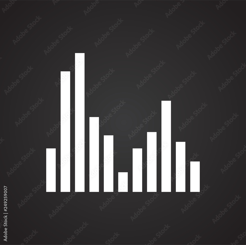 Poster equalizer icons on black background for graphic and web design, modern simple vector sign. internet 