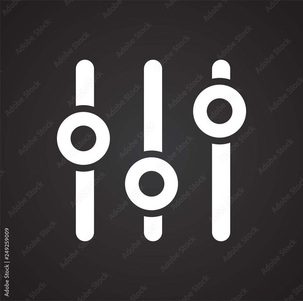 Poster equalizer icons on black background for graphic and web design, modern simple vector sign. internet 