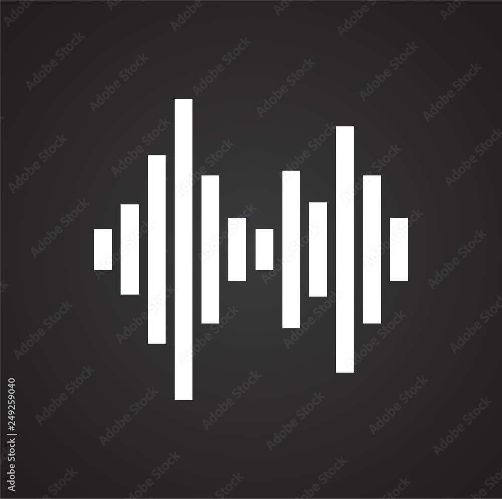 Poster equalizer icons on black background for graphic and web design, modern simple vector sign. internet 
