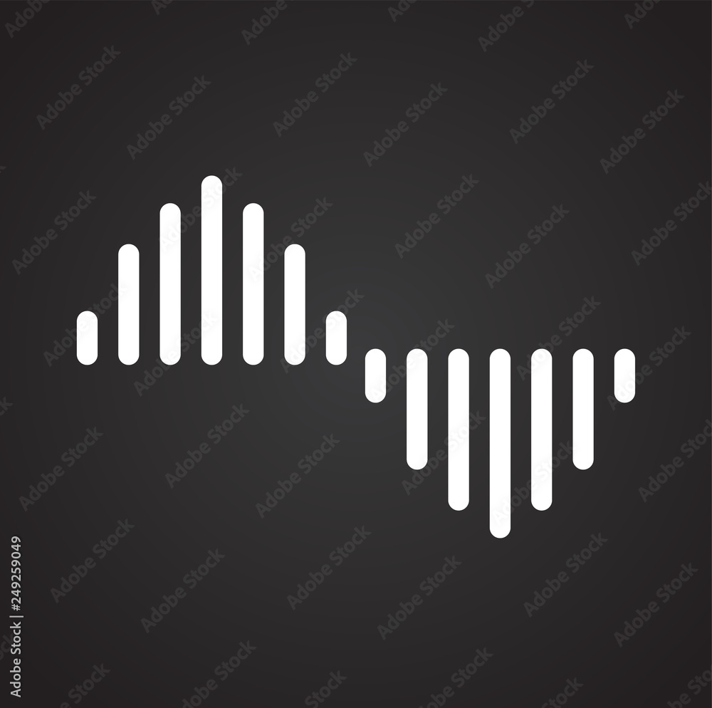 Poster equalizer icons on black background for graphic and web design, modern simple vector sign. internet 