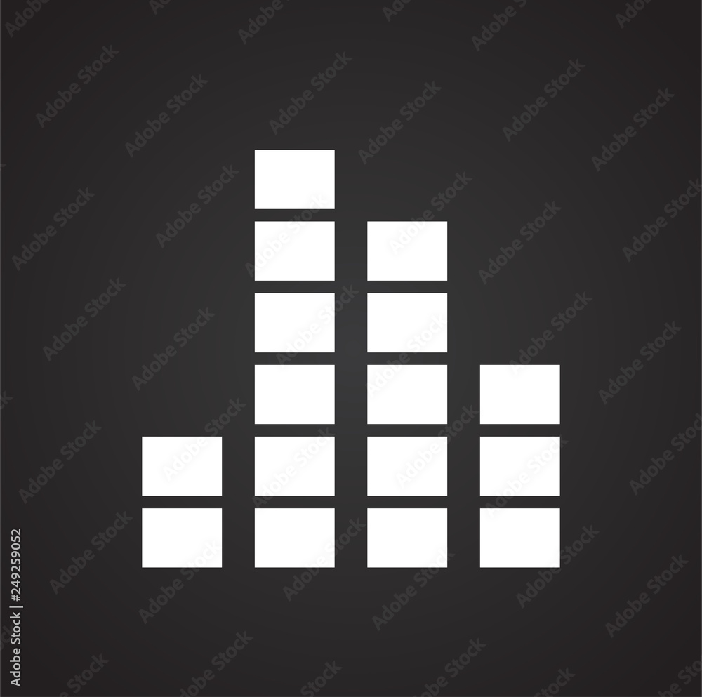 Poster equalizer icons on black background for graphic and web design, modern simple vector sign. internet 