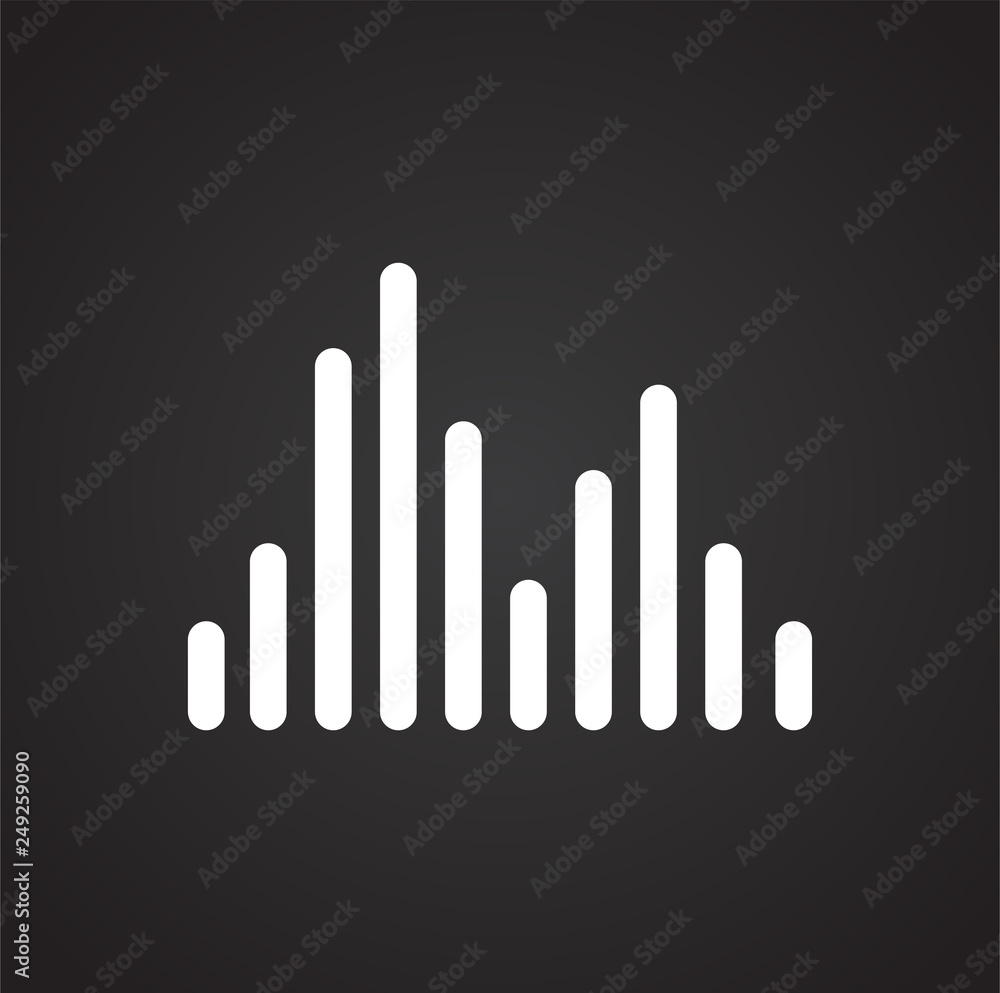 Poster equalizer icons on black background for graphic and web design, modern simple vector sign. internet 