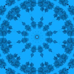 blue pattern kaleidoscope abstract background. geometric boho.