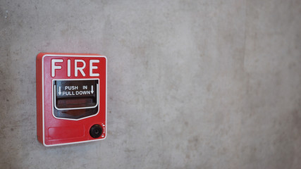 Emergency of Fire alarm system notifier or alert or bell warning equipment use when on fire (Manual...