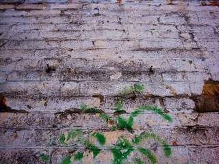 Brick wall texture grunge background with vignetted corners