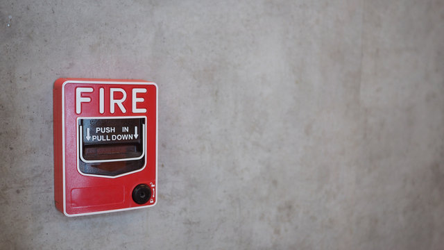 Emergency of Fire alarm system notifier or alert or bell warning equipment use when on fire (Manual Pull Station).