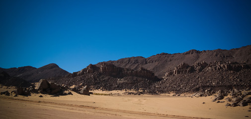 desert landscape El Berdj canyon in Tassili NAjjer National Park, Algeria